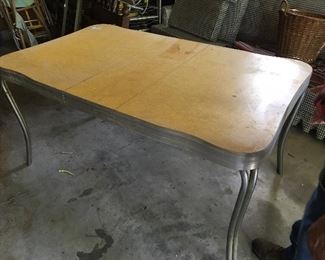 Mid century modern dinette set with leaf and two chairs