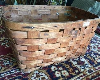 Vintage, rustic oblong basket