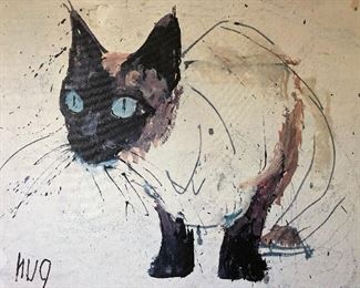 Siamese Cat Painting On Canvas
