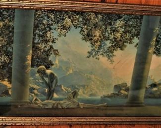 Maxfield Parrish "Daybreak" by The House of Art, N.Y. Original Frame