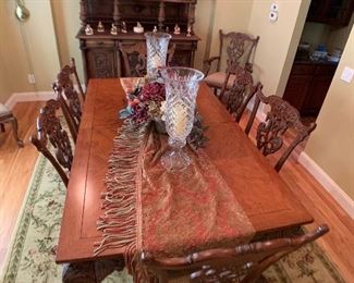 Chippendale Style Dining Room Table Set by Casa Stradivari