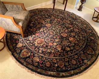 Pavillion Collection Round 100% Wool Pile Indian Rug