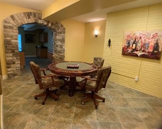 Billiards / Poker Table and Chair Set