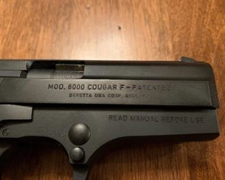 Berreta Model 8000 Cougar 9mm Hand Gun