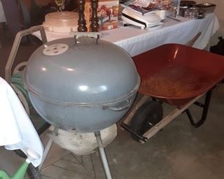 Salt and Pepper Shakers, Wheelbarrow, Grill, George Foreman Grill, Water Pail