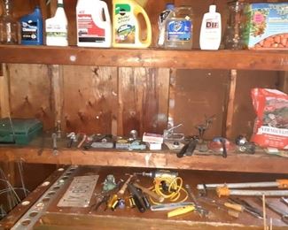 Lawn Chemicals, Car Oil, Screwdrivers, Levels, Tomato Cages