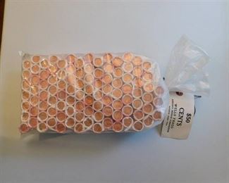 Well Fargo 1982 D 100 rolls of uncirculated pennies Value $50 in original package