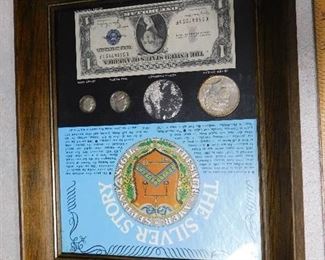 The Silver Story - framed silver currency