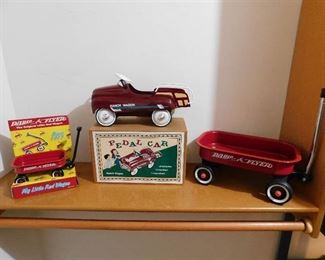 Lot of Pedal Car & (2) Radio Flyer Wagons