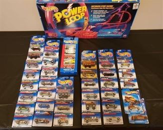 Lot of Sealed Hotwheels and Powerloop Stunt Track