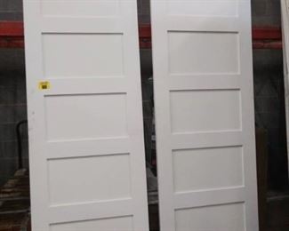 SET OF TWO Krosswood Doors 32 in. x 96 in. Shaker 5-Panel Primed Solid Hybrid Core MDF Wood Interior Door Slab