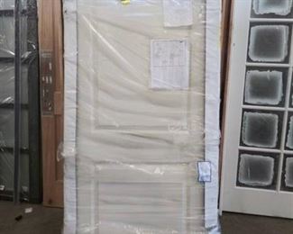 TRUporte 71 in. x 80 in. 108 Series Primed 2 Panel Square Top Design Primed MDF Sliding Door