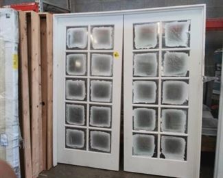 74" x 81 " French Door w/ Damaged Frame.