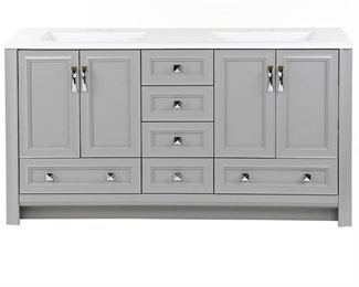 Glacier Bay Candlesby 60.25 in. W x 18.87 in. D Bath Vanity in Sterling Gray