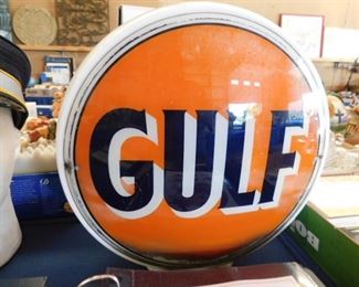 Full Glass Gulf Gas Pump Globe