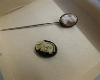 Antique Cameo hat pin
