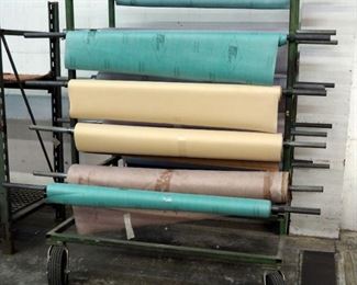 Iron Rolling Material Rack With 15 Metal Dowels, Fabric Not Included, 75" x 56" x 55"