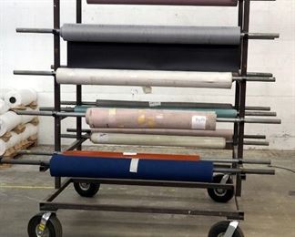 Iron Rolling Material Rack With 14 Metal Dowels, Fabric Not Included, 74.5" x 53" x 56"