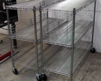Shelf Tech Rolling Stainless Steel Storage Racks, Qty 2, 41" x 48" x 18"