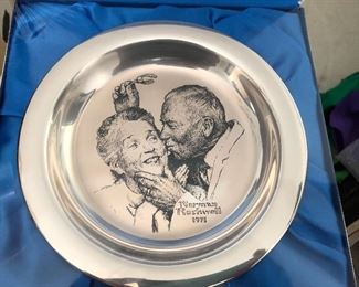 Sterling Norman Rockwell plate w/ box