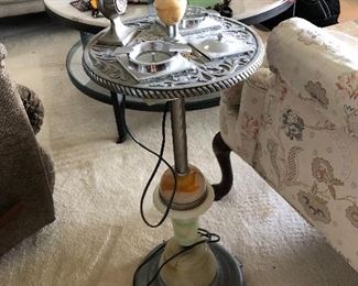 Antique smoking station w/ clock and small fan, incredible piece!