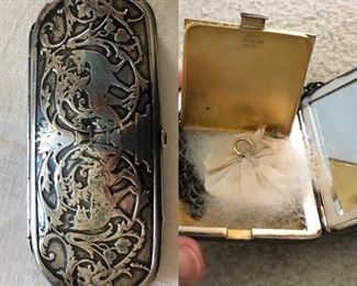 Sterling glasses case, sterling case/purse w/ chain