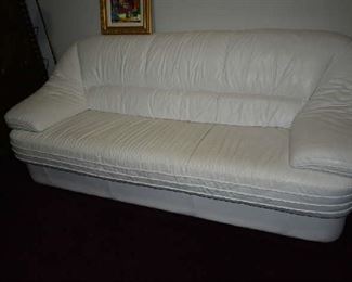 WHITE LEATHER SOFA