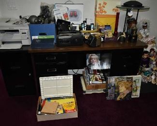 DESK, ELECTRONICS, LAMP, ART SUPPLIES