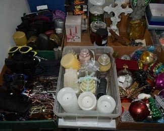 SUNGLASSES, EYEGLASSES, EYEGLASS CASES, CANDLES, ORNAMENTS