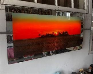 Vintage Mirrored Lighted Motion Art