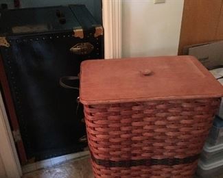 Hamper from Amish area and a foot locker