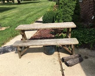 Bench converted to a table