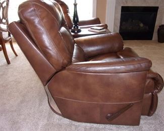 Two Flexsteel leather recliner/rockers.