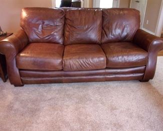 Lane distressed leather sofa.