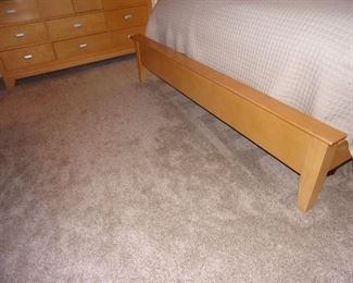 King size Serta pillow top mattress and box springs, Blonde contemporary kingsize head/footboard and side rails with matching dresser with 10 drawers/2 doors!