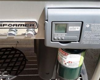 Weber 15502001 Performer Deluxe Charcoal Grill, 22-Inch, Copper -22-inch diameter porcelain-enameled bowl and lid with a cooking area of 363 square inch
Electronic Touch-N-Go gas ignition system
Aluminized steel One-Touch cleaning system with removable, high-capacity, aluminum ash catcher
Removable LCD cook timer and built-in lid thermometer
Assembled dimensions are 43.5-inch by 48-inch by 30-inch.Tuck-Away lid holder & Cover. New with cover on Amazon $450.......OUR PRICE $150
