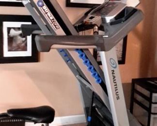 Nautilus folding treadmill-StrikeZone Impact Absorption System - The Nautilus T614 Treadmill is a popular and perfectly priced piece of exercise equipment for the home. SOLE has packed the T614 Treadmill with a lot of conveniences that make exercising enjoyable, like a media shelf and tons of programmed workout options. This top treadmill also provides connectivity to Nautilus Connect and MyFitnessPal so that you can track your workout performance. This is something else that few competitors provide. Don’t forget also, that this is a Nautilus, a leader in quality exercise equipment for heavy fitness club use. A Nautilus T614 Treadmill in your home gym is going to last you a long, long time. New this is over $1,000 with assembly our price $275