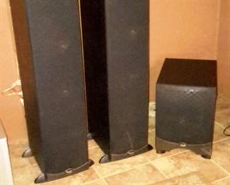 Klipsch speakers and subwoofer.
