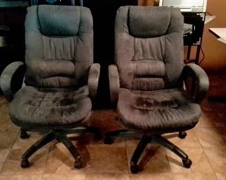 Two velvety soft office chairs in great shape.