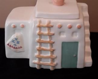 Ceramic pueblo cookie jar.