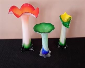 Hand blown vases.