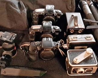 Old and new cameras.