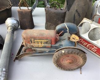 Cowbells tin toy tractor