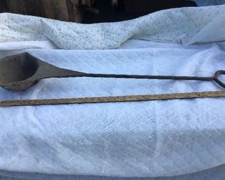 Large cast iron ladle