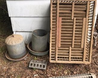 Wooden chicken coops chick feeders