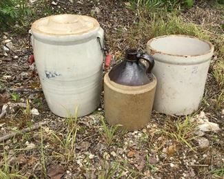 Stoneware jug butter churn stoneware croc