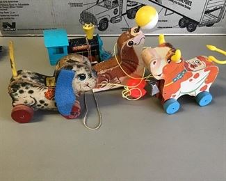 Pull toys good shape cow has tail and bell