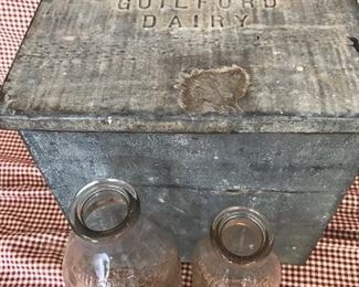 Guilford dairy box and bottles