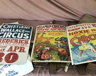 Cardboard circus posters