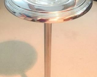 Chrome Ashtray Stand with Greyhound